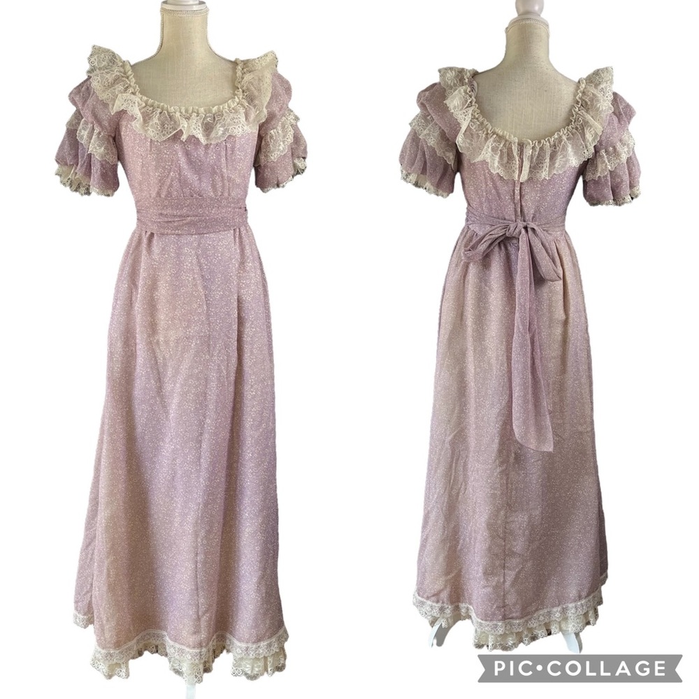 Vintage 60s Cottage Core prairie Dress size S